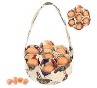JDBlissful Pliable Portable Panier de Collecte D'Œufs, Sac de Collecteur Sacs Porte-Oeufs Sac de Collecte Toile Miniature de Poule Avec 7 Poches, Sacs Conviennent à La Ferme
