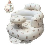 JDBlissful Siege Gonflable Bebe de 3 à 36 Mois, Siège Gonflable pour Bébé avec Harnais, Fauteuil Gonflable Bebe PVC avec Pompe à Air, Chaise Bain Gonflable pour Enfants Chaise à Manger (Avec Plateau)