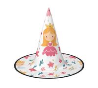 JDbncxe 1 chapeau d'Halloween - Contes de fées dans les dessins animés imprimé sorcières décoration fête, accessoire de cosplay, bandeau de carnaval, casquette de magicien magique