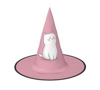 JDbncxe 1 chapeau d'Halloween - Déguisez-vous en mignon chaton imprimé sorcières décoration fête, accessoire de cosplay, bandeau festif de carnaval, casquette de magicien magique