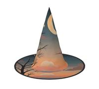 JDbncxe 1 chapeau d'Halloween - étoiles et lune imprimé sorcières décoration fête, accessoire de cosplay, bandeau de carnaval, casquette de magicien magique