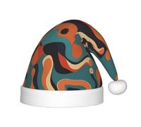 JDbncxe Chapeau de Noël festif artistique avec imprimé d'eau pour enfants - Chapeau de Père Noël en peluche douce, couvre-chef parfait pour Noël