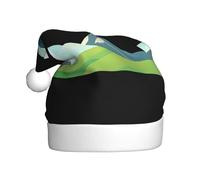 JDbncxe Chapeau de Noël imprimé « A corner of snow mountain » pour adultes - Chapeau de Père Noël unisexe, cadeaux de Noël, Nouvel An, couvre-chefs festifs