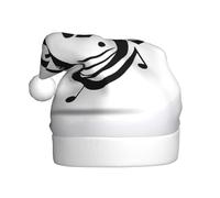 JDbncxe Chapeau de Noël imprimé avec symboles musicaux pour adultes - Chapeau de Père Noël unisexe, cadeaux de Noël, Nouvel An, couvre-chef festif