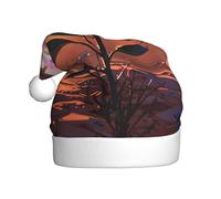 JDbncxe Chapeau de Noël imprimé rose du désert pour adultes - Chapeau de Père Noël unisexe, cadeaux de Noël, Nouvel An, couvre-chef festif