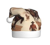 JDbncxe Chapeau de Noël pour adultes avec imprimé People of the Desert - Chapeau de Père Noël unisexe, cadeaux de Noël, Nouvel An, couvre-chef festif