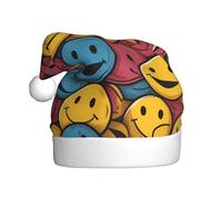 JDbncxe Chapeau de Noël pour adultes avec symbole souriant heureux - Unisexe - Cadeau de Noël - Nouvel An - Couvre-chef festif
