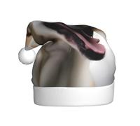 JDbncxe Chapeau de Noël unisexe avec imprimé « The dog is growling » pour adultes - Chapeau de Père Noël unisexe, cadeaux de Noël, Nouvel An, couvre-chefs festifs