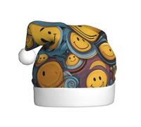 JDbncxe Divers visages souriants imprimés chapeau de Noël pour adultes - Chapeau de Père Noël unisexe, cadeaux de Noël, Nouvel An, couvre-chefs festifs de vacances