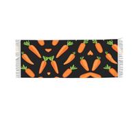 JDbncxe Écharpe à franges en cachemire imprimé carotte pour femme - Châle tendance avec pompon, doux et chaud, Présentoir à carottes, Taille unique