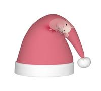 JDbncxe Festive Chapeau de Noël imprimé « The little mouse who made a mistake » pour enfants - Chapeau de Père Noël en peluche douce, couvre-chef parfait pour Noël