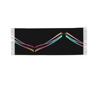 JDbncxe Foulard à franges en cachemire imprimé loup hurlant en colère pour femme - Châle tendance avec pompon, doux et chaud Pashmina Wrap, Rubans volants, taille unique