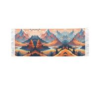 JDbncxe Foulard à franges en cachemire imprimé loup hurlant en colère pour femme - Châle tendance avec pompon, doux et chaud Pashmina Wrap, Sunset Peak, taille unique