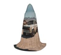 JDbncxe L Halloween Cape à capuche Cars in the Desert Print - Unisexe Costume Cape pour Cosplay, Comic Exposition, Carnaval Party