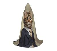 JDbncxe L Halloween Cape à Capuche Imprimé Chat dans un Costume - Cape Costume Unisexe pour Cosplay, Comic Exposition, Carnaval Party