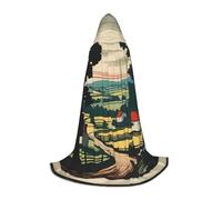 JDbncxe L Halloween Cape à Capuche Imprimé Go to the countryside - Cape Costume Unisexe pour Cosplay, Exposition BD, Carnaval Party