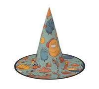 JDbncxe Lot de 3 chapeaux d'Halloween - Animaux marins - Sorcières - Décoration de fête - Accessoire de cosplay - Bandeau de carnaval - Casquette de magicien magique