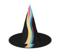 JDbncxe Lot de 3 chapeaux d'Halloween - Bande de couleur dégradée - Imprimé sorcières - Accessoire de cosplay, bandeau de carnaval festif - Casquette de magicien magique