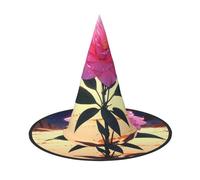 JDbncxe Lot de 3 chapeaux d'Halloween - Imprimé fleurs lumineuses - Décoration de fête - Accessoire de cosplay - Bandeau de carnaval - Casquette de magicien magique