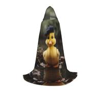 JDbncxe S Halloween Cape à capuche Caneton dans un chapeau imprimé - Cape de costume unisexe pour cosplay, exposition BD, carnaval