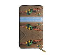 JDbncxe Sparks Portefeuille en cuir imprimé volant - Léger avec porte-cartes de crédit, espèces, pièces de monnaie, reçus, chéquiers, Tractor Farm, Taille unique