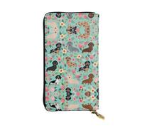 JDbncxe Sparks Portefeuille en cuir imprimé volant - Léger avec porte-cartes de crédit, espèces, pièces de monnaie, reçus, chéquiers, Teckel, Taille unique