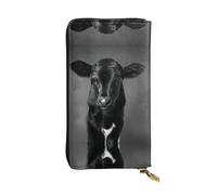 JDbncxe Sparks Portefeuille en cuir imprimé volant - Léger avec porte-cartes de crédit, espèces, pièces de monnaie, reçus, chéquiers, Tête de vache noire et blanche, Taille unique