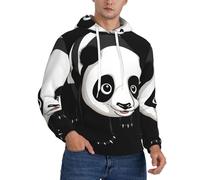 JDbncxe Sweat à capuche en polaire pour homme - Imprimé panda géant de dessin animé - Pull à manches longues - Streetwear pour tous les jours, le salon, Noir , S