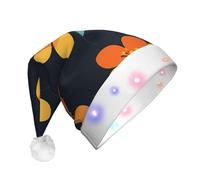 JDbncxe The beauty of egg painting Print LED Christmas Hat for Adults - Festive Santa Hat - Couvre-chef doux pour fête de Noël - Casquette chaude unisexe