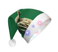 JDbncxe The Beauty of Scarecrow Print Chapeau de Noël à LED pour adultes - Chapeau de Père Noël festif, couvre-chef doux pour fête de Noël - Casquette chaude unisexe