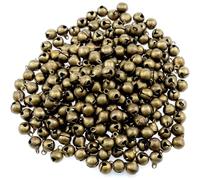 JDCMEI 100 Pièces Petites Clochettes, 12mm Bronze Antique Bells Clochettes de Noël en Cuivre Métal Jingle Bells Mini Grelot pour Décoration de Noël, Festival,Bricolage, Fabrication de Bijoux