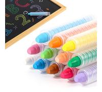 JDCMEI 12 Pièces Craie Sans Poussière pour Enfants, Craie Hydrosoluble, Craie pour Tableau Noir avec Porte-Craies Ajustables pour Dessin, L'écriture, Graffitis, Ustensiles de Classe