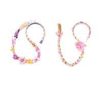 JDCMEI 2 Pièces Perruque Princesse Enfant, Perruque Blonde Longue Tresse Princesse Serre-tête de Perruque Tressée Tresses Cheveux Extensions pour Décoration de Fête, Costume de Cosplay