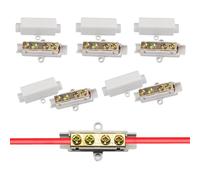 JDCMEI 5 Pièces Connecteur de Fil, Connecteurs de Fil en Laiton avec Double Vis, Bloc de Serrage de Fil de Choc, Kit de Bornier 1000 V 100 A pour Fil de 2,5 à 16 mm² pour Plafonniers, Interrupteurs