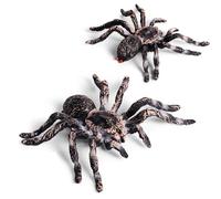JDCMEI Araignée Réaliste, 2 pièces Prank Spider Figures Halloween Réaliste Fausse Araignée Poilue Jouet Animaux en Plastique Araignées pour Jardin Cour Maison Hantée Decorations