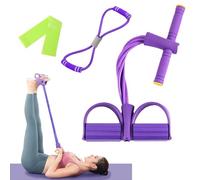 JDCMEI Corde de Tension Multifonctionnelle, 6 Tubes Élastique Fitness avec Pédales, Poignées Cordes à Étirer en Latex avec Figure 8 Bande de Résistance et Bande Elastique pour Domicile Gymnase Bureau