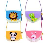 JDCMEI Lot de 4 Kit de Couture Enfant, Kit Couture Enfant en Feutre, Kits de Couture en Feutre de Animal Cadeau DIY Anniversaire Cadeaux Jouet