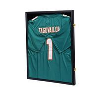 JDECO Cadre de présentation en jersey - Cadre de présentation en jersey pour vitrine de maillot avec protection UV panneau acrylique serrures dorées pour baseball, basket-ball, football, hockey