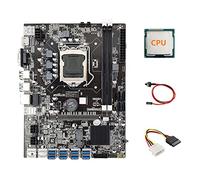 Jdeijfev B75 ETH Carte MèRe MinièRe 8XPCIE Adaptateur USB + CPU + Câble IDE vers 4 Broches + Câble de Commutation LGA1155 B75 Carte MèRe USB Mineur