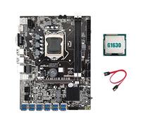 Jdeijfev Carte MèRe MinièRe B75 ETH 12 Adaptateur PCIE vers USB + Processeur G1630 + Câble LGA1155 DDR3 MSATA B75 Carte MèRe USB BTC Mineur