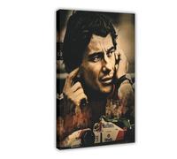 Jdekaec Ayrton Senna Da Silva Poster sur toile - Décoration murale pour salon, chambre à coucher, avec cadre - 30 x 45 cm