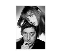 Jdekaec Jane Birkin et Serge Gainsbourg 3 - Impression sur toile - Décoration de chambre à coucher - Paysage sportif - Décoration de bureau - Cadeau sans cadre - 50 x 75 cm