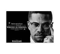 Jdekaec Malcolm X Poster sur toile avec citations inspirantes pour décoration murale de salon, chambre à coucher, sans cadre, 40 x 60 cm