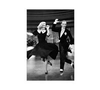Jdekaec Poster sur toile Fred Astaire et Ginger Rogers dansant - Décoration murale pour salon, chambre à coucher - Style sans cadre - 50 x 75 cm