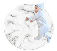 JDEZ Tapis Texture de marbre Magique Tapis Rond pour Chambre à Coucher Salon Salle de Jeux buanderie 100x100cm