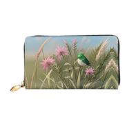 JDFHGNU Artemisia Emeraldis - Motif oiseau - Portefeuille pour femme - Longue pochette - Porte-cartes de crédit - Porte-monnaie de voyage - Noir - Taille unique, Noir , Taille unique