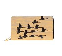 JDFHGNU Autumn Geese Flying South Pattern Portefeuille pour femme Portefeuille long pochette portefeuille porte-cartes de crédit Porte-monnaie de voyage Noir Taille unique, Noir , Taille unique