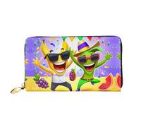 JDFHGNU Banane motif amusant, portefeuille pour femme, portefeuille à longue pochette, porte-cartes de crédit, porte-monnaie de voyage, noir, taille unique, Noir , Taille unique