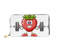 JDFHGNU Barbell Fraise Portefeuille pour femme Portefeuille long Pochette Porte-cartes de crédit Porte-monnaie de voyage Noir Taille unique, Noir , Taille unique