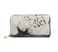 JDFHGNU Black Water On The Lake Pattern Portefeuille pour femme Portefeuille long Pochette portefeuille porte-cartes de crédit Porte-monnaie de voyage Noir Taille unique, Noir , Taille unique